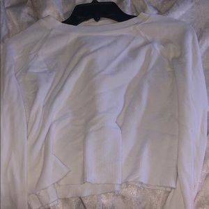 Long sleeve white crop